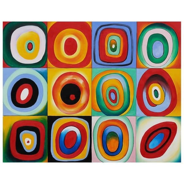 Legendarte - Målning, Tryck på duk - Färgtest Wassily Kandinsky cm. 80x100