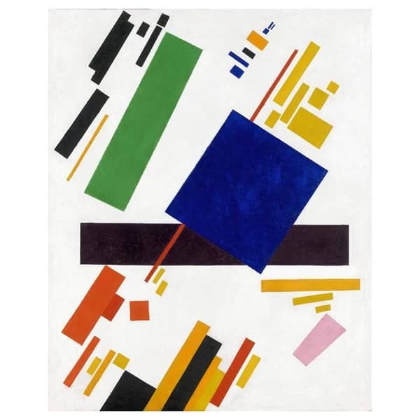 Legendarte - Målning, tryck på duk - Suprematistisk komposition Kazimir Malevich cm. 80x100
