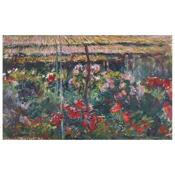 Legendarte - Målning, tryck på duk - Pionträdgård (Jardin De Pivoines) Claude Monet cm. 50x80