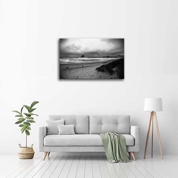 Legendarte - Målning, Tryck På Duk - Sand Och Moln Vid Havet cm. 60x90