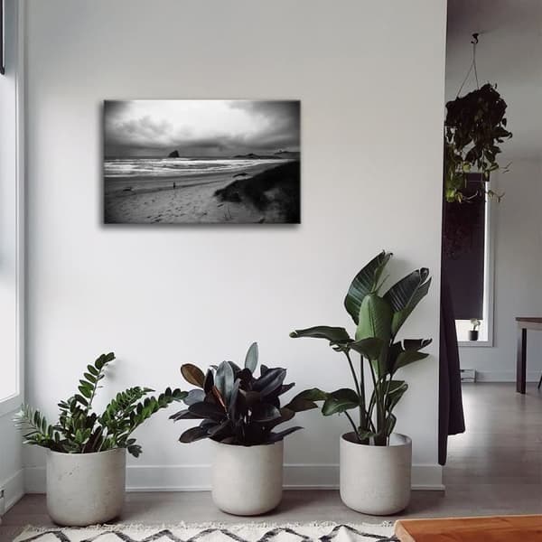 Legendarte - Målning, Tryck På Duk - Sand Och Moln Vid Havet cm. 60x90