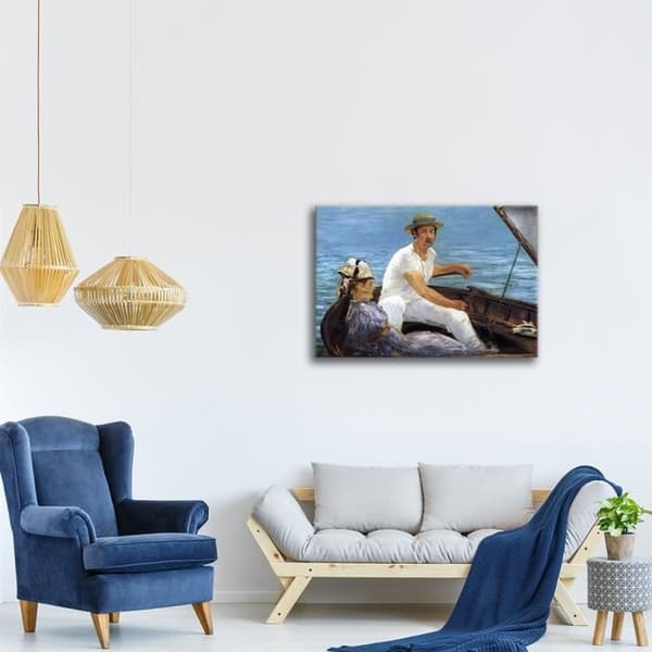 Legendarte - Målning, tryck på duk - I båt Édouard Manet cm. 60x80