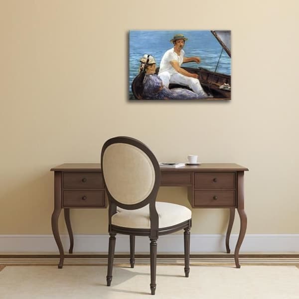 Legendarte - Målning, tryck på duk - I båt Édouard Manet cm. 60x80
