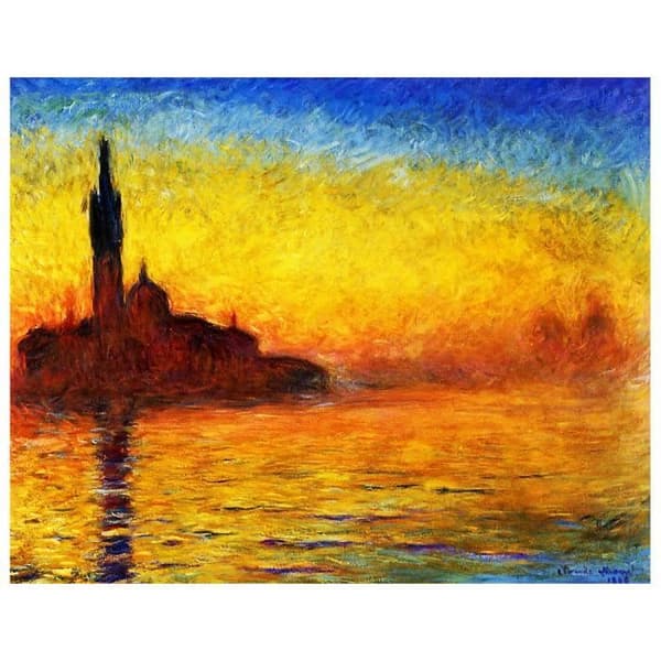Legendarte - Målning, tryck på duk - Saint George Major at Twilight Claude Monet cm. 80x100