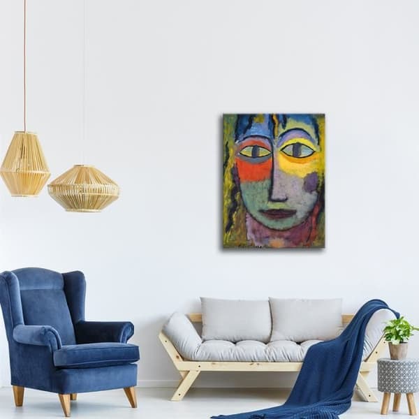 Legendarte - Målning, tryck på duk - Head of a Woman "Medusa" Alexej Von Jawlensky cm. 60x80