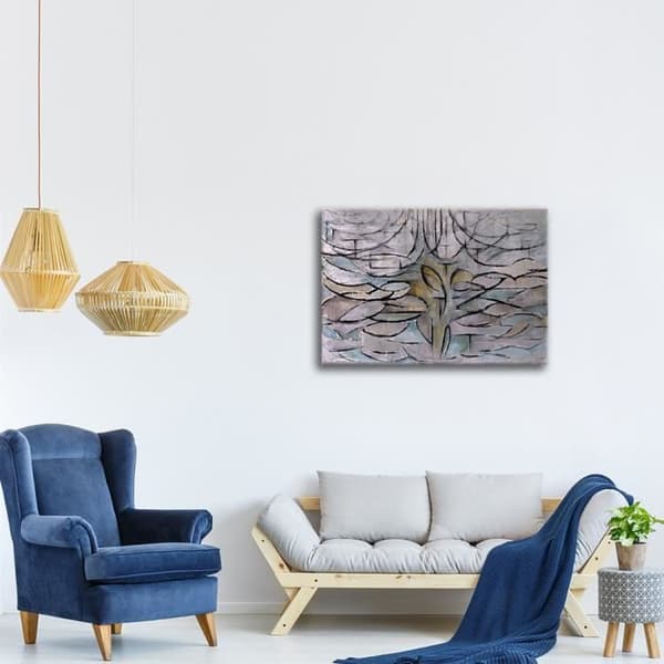Legendarte - Målning, Tryck på duk - Äppelträd i blom Piet Mondrian cm. 80x110