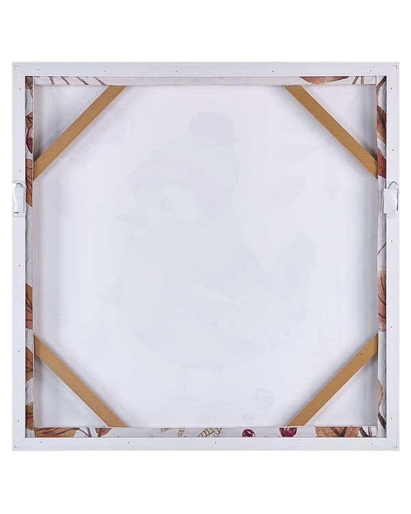 Kunsttrykk på lerret Flerfarget 63 x 63 cm Fuglemønster Kvadratisk form MDF-ramme Eklektisk Moderne Stue Entré