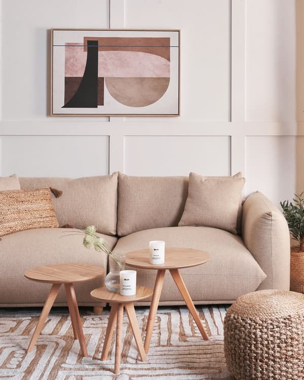 Kunsttrykk på lerret Rosa 93 x 63 cm Abstrakte former Geometrisk MDF-ramme Eklektiske Moderne Stue Gang