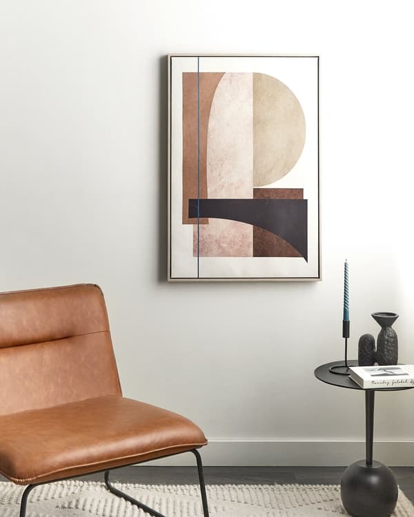 Kunsttrykk på lerret Rosa 93 x 63 cm Abstrakte former Geometrisk MDF-ramme Eklektiske Moderne Stue Gang