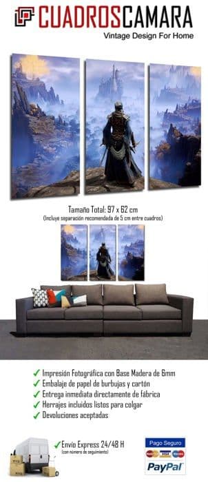 Målning - canvas Dkorarte Elden Ring Modern fotografisk målning Xbox Videospel, Landskap, 97 x 62 cm, ref. 27348