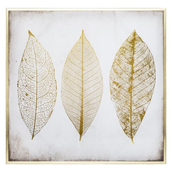 Tryckt canvasram Golden Leaves 58 x 58 cm Atmosphera