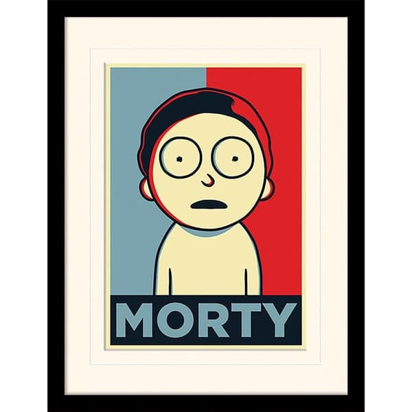 Rick And Morty - "Morty Campaign" inramat tryck 30x40cm