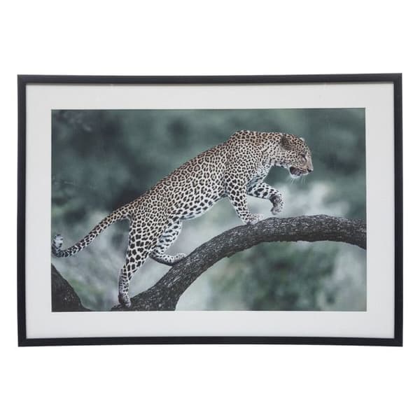 Tryckt och inramat duk "Leopard Juni" 50 x 70 cm Atmosphera