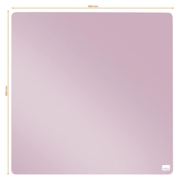 Nobo, Mini ramlöst magnetkort, fyrkantigt format, torrradering, väggmonterad, 360 x 360 mm, rosa