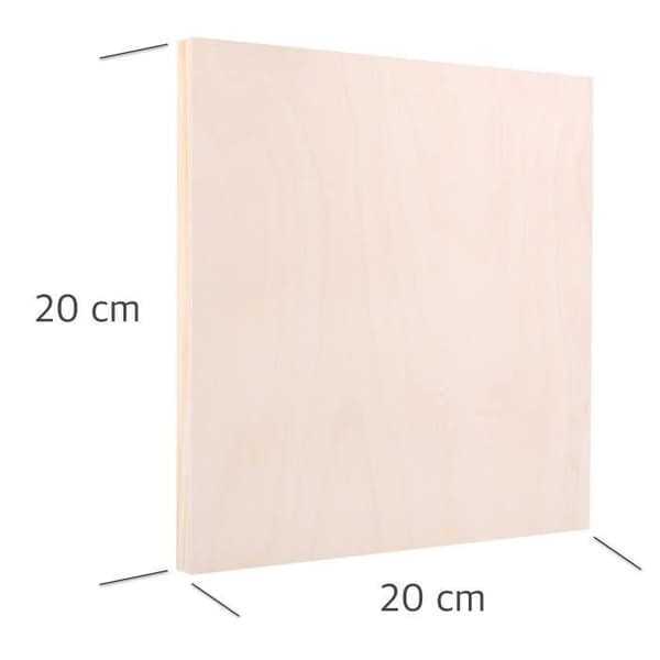 Creative Deco målarduk i trä - 8 paneler på 20x20 cm - Naturlig plywood - Akrylfärg
