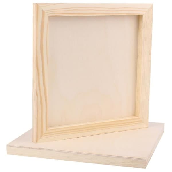Creative Deco 8 Trämålning Canvas | 25 x 25 cm| Naturträ målarbräda Panel | Blank canvas i plywoodchassi