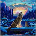 Miniatyrbild 1 av 2: Crystal Art Wolf Rhinestone Diamantmålning 30cm - DIAMANTKIT - Fyrkantig - Samtida - Djur