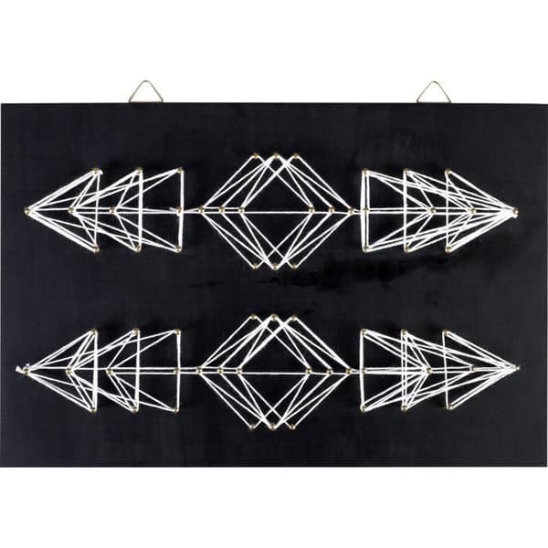 Arrows String Konstmålning i svart trä 30x20cm - Svart kreativt frö