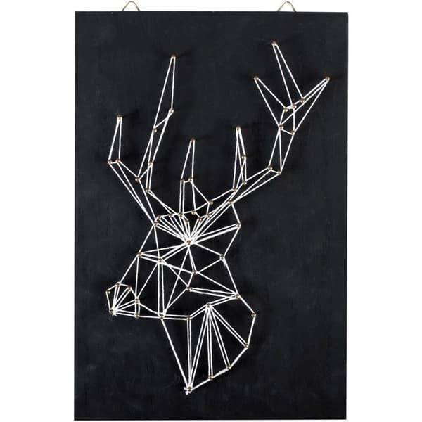String Art - Rådjurshuvudmålning - 20 x 30 cm