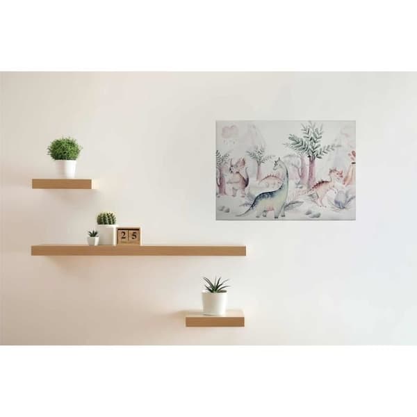 Canvastavla - Tadessi - M1-No.50335 - Barn - Blå - Vit - Canvas på ram - Dinosaurie - 70 x 50 cm