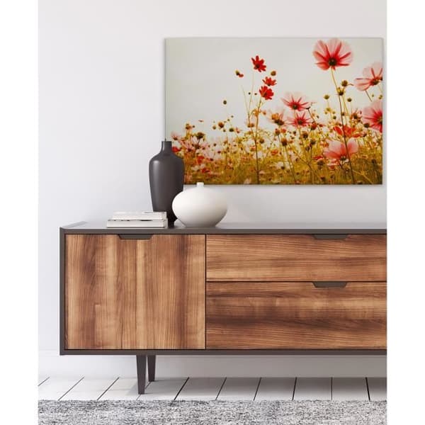 Canvastavla - Tadessi - M1-No.50036 - Blommor - Röd - Grön - Canvas på ram - Natur - 90 x 60 cm