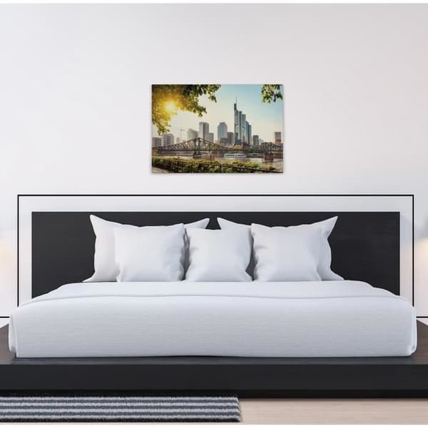 Canvastavla - Tadessi - M1-nr.50079 - Symbol - Frankfurt - Grå - Grön - Skyline - Canvas på bårram - 90 x 60 cm