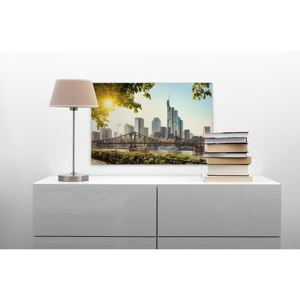 Canvastavla - Tadessi - M1-nr.50079 - Symbol - Frankfurt - Grå - Grön - Skyline - Canvas på bårram - 90 x 60 cm
