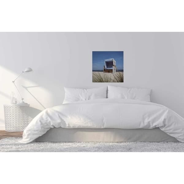 Canvastavla - Tadessi - M1-No.50517 - Marin - Blå - Grön - Canvas på bår - Solstol-hytt - Havet - 50 x 50 cm
