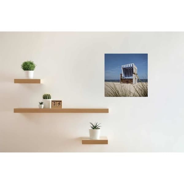 Canvastavla - Tadessi - M1-No.50517 - Marin - Blå - Grön - Canvas på bår - Solstol-hytt - Havet - 50 x 50 cm