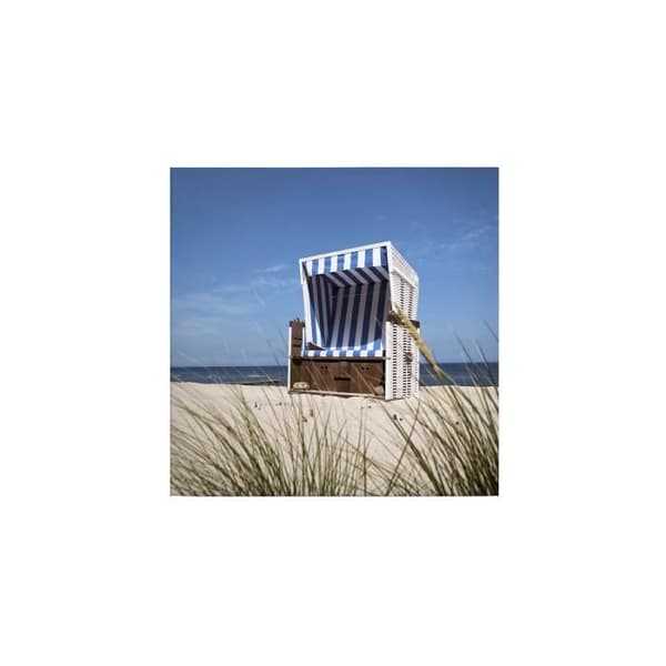 Canvastavla - Tadessi - M1-No.50517 - Marin - Blå - Grön - Canvas på bår - Solstol-hytt - Havet - 50 x 50 cm