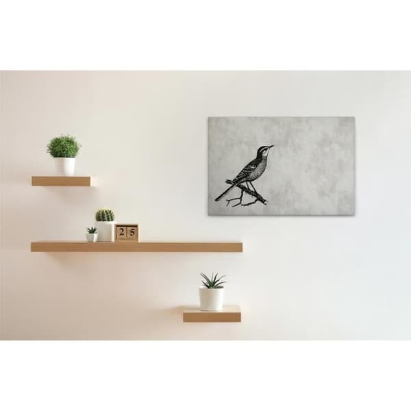 Canvastavla - Tadessi - M1-No.50112 - Fåglar - Grå - Svart - Canvas på ram - Djur - 90 x 60 cm