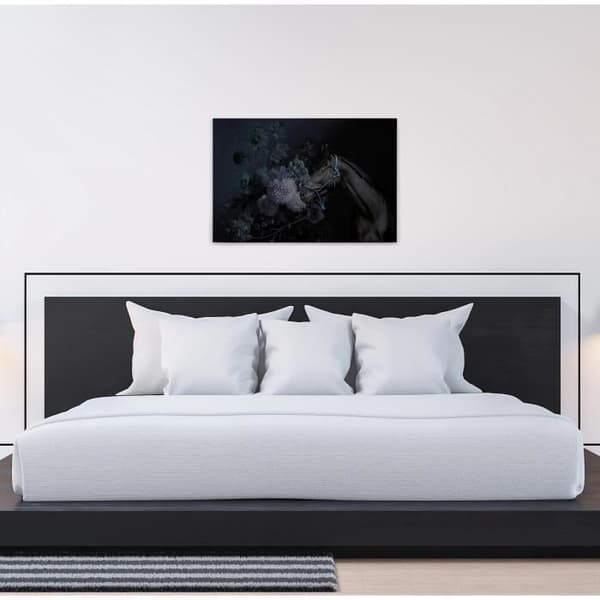 Canvastavla - Tadessi - M1-No.50137 - Djur - Häst - Blå - Svart - Canvas på bårram - 90 x 60 cm