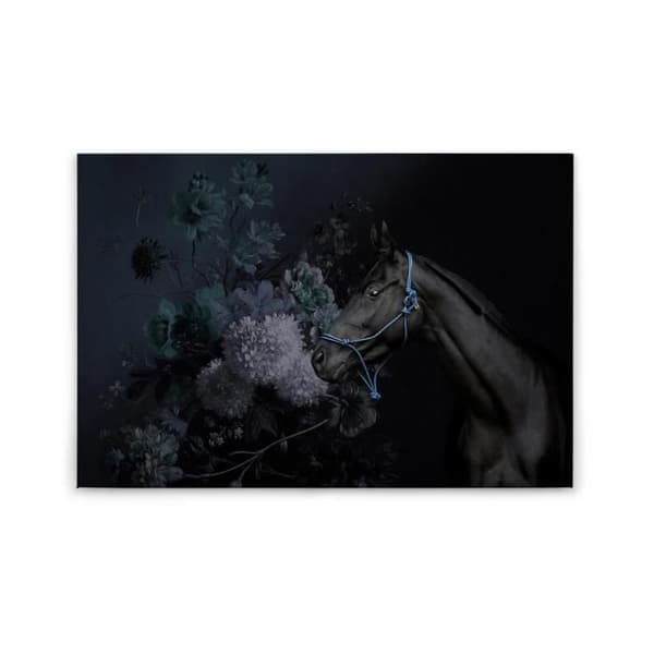Canvastavla - Tadessi - M1-No.50137 - Djur - Häst - Blå - Svart - Canvas på bårram - 90 x 60 cm