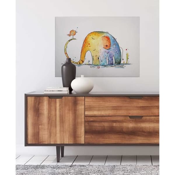 Canvastavla - Tadessi - M1-No.50338 - Barn - Blå - Gul - Canvas på ram - Elefant - 70 x 50 cm