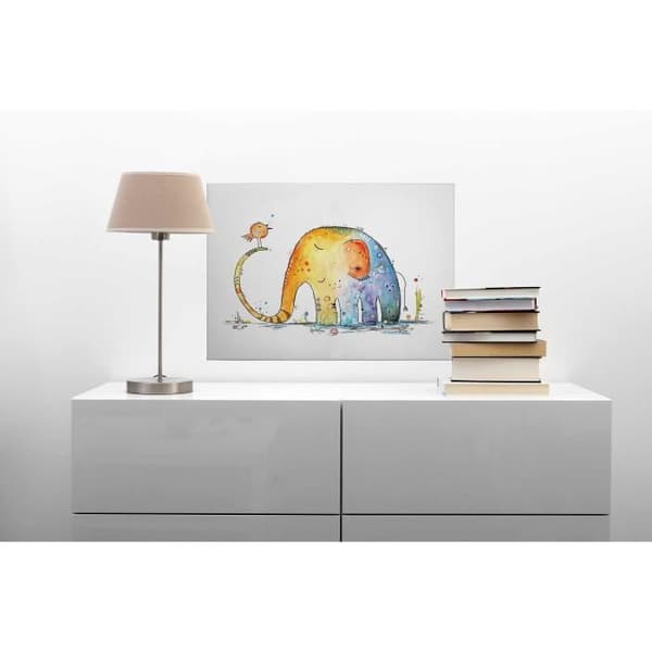 Canvastavla - Tadessi - M1-No.50338 - Barn - Blå - Gul - Canvas på ram - Elefant - 70 x 50 cm