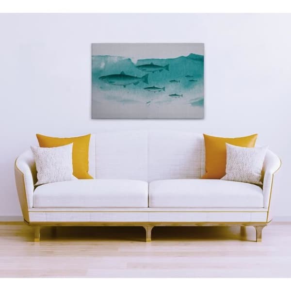 Canvastavla - Tadessi - M1-No.50186 - Fisk - Grön - Grå - Canvas på ram - Djur - 90 x 60 cm