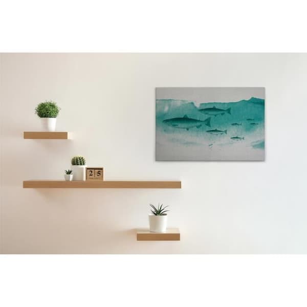 Canvastavla - Tadessi - M1-No.50186 - Fisk - Grön - Grå - Canvas på ram - Djur - 90 x 60 cm