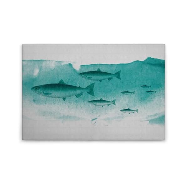 Canvastavla - Tadessi - M1-No.50186 - Fisk - Grön - Grå - Canvas på ram - Djur - 90 x 60 cm