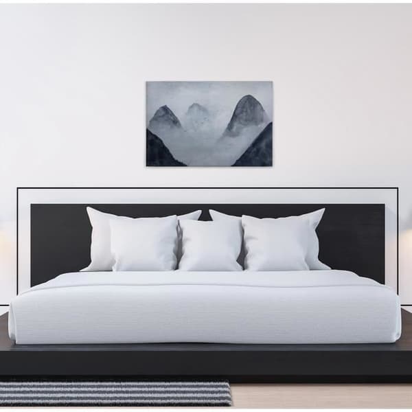 Canvastavla - Tadessi - M1-No.50043 - Landskap - Berg - Blå - Svart - Dimma - Canvas på bårram - 90 x 60 cm