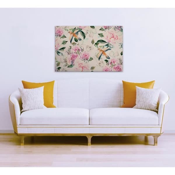 Canvastavla - Tadessi - M1-nr.50014 - Blommor - Beige - Rosa - Canvas på ram - 90 x 60 cm