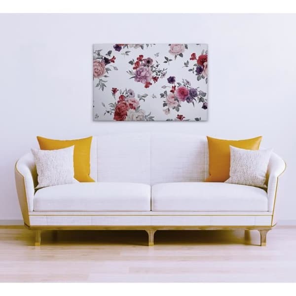 Canvastavla - Tadessi - M1-No.50010 - Blommor - Blommor - Röd - Vit - - 90 x 60 cm