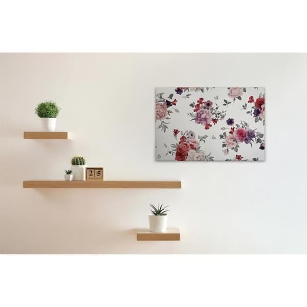 Canvastavla - Tadessi - M1-No.50010 - Blommor - Blommor - Röd - Vit - - 90 x 60 cm