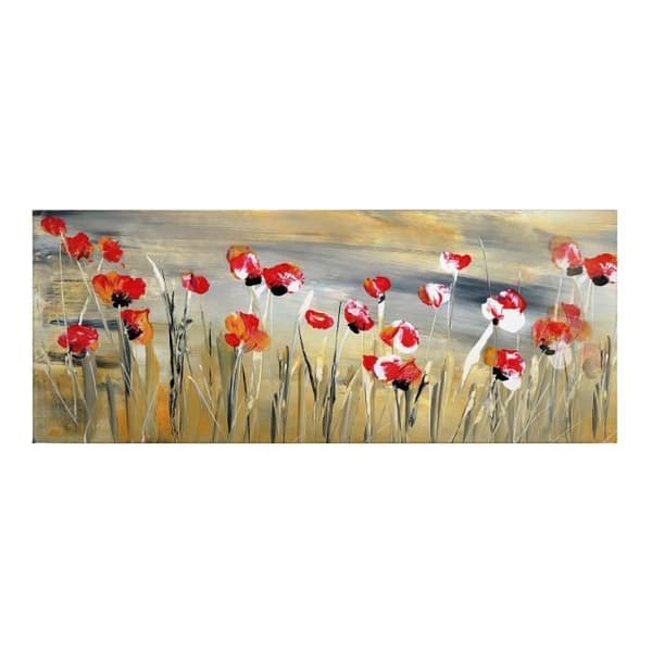 Canvastavla - Tadessi - M1-No.50489 - Konst - Röd - Grön - Canvas på ram - Natur - Blommor - 100 x 40 cm