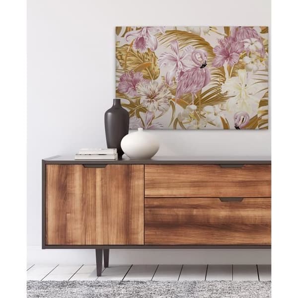 Canvastavla - Tadessi - M1-No.50016 - Djur - Blommor - Gul - Rosa - Malediverna - 90 x 60 cm