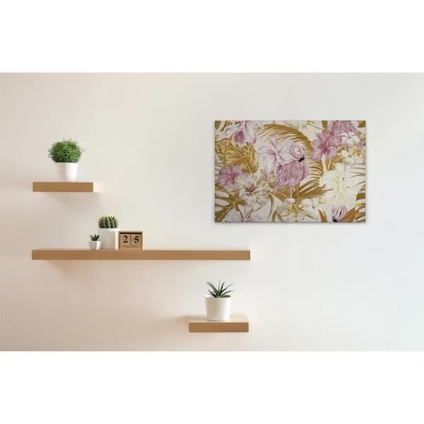 Canvastavla - Tadessi - M1-No.50016 - Djur - Blommor - Gul - Rosa - Malediverna - 90 x 60 cm