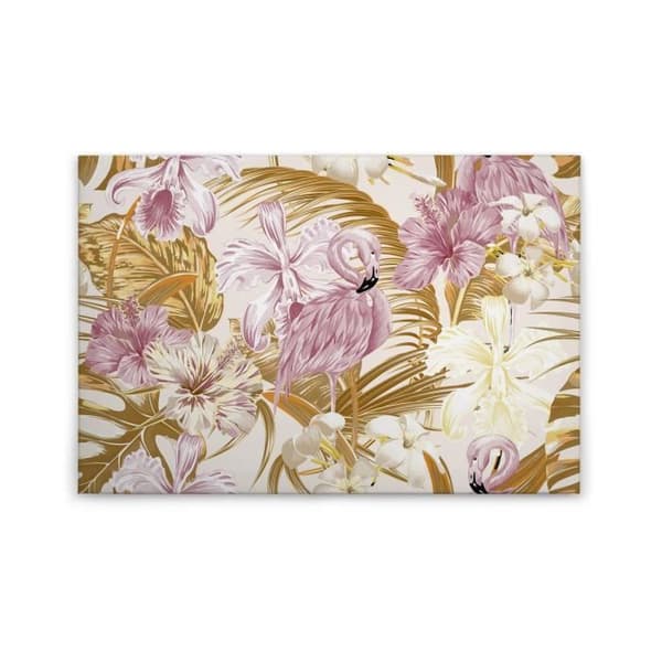 Canvastavla - Tadessi - M1-No.50016 - Djur - Blommor - Gul - Rosa - Malediverna - 90 x 60 cm
