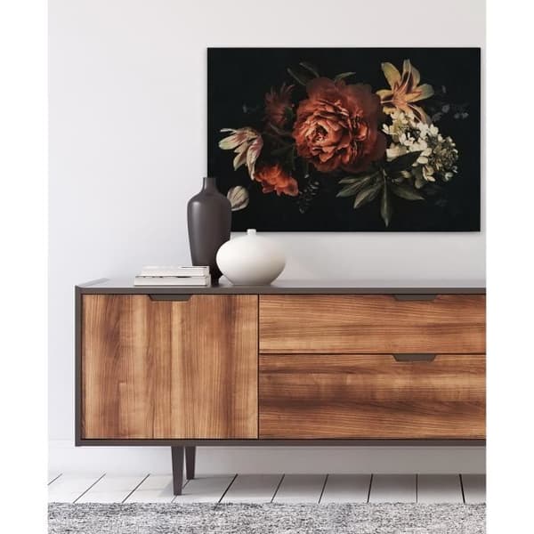 Canvastavla - Tadessi - M1-No.50233 - Blommor - Röd - Svart - Blommor - Canvas på ram - 90 x 60 cm