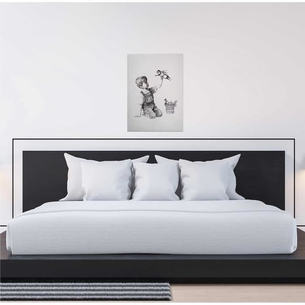 Canvastavla - Tadessi - M1-No.50411 - Konst - Vit - Svart - Canvas på ram - Barn - 50 x 70 cm