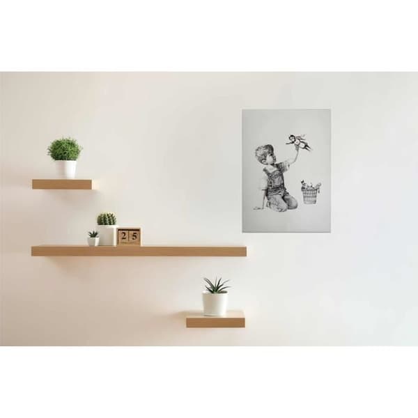 Canvastavla - Tadessi - M1-No.50411 - Konst - Vit - Svart - Canvas på ram - Barn - 50 x 70 cm