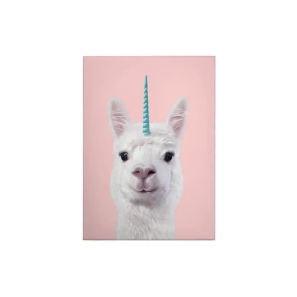 Canvastavla - Tadessi - M1-No.50419 - Djur - Rosa - Vit - Canvas på bårram - Fantasy - Alpaca - 50 x 70 cm
